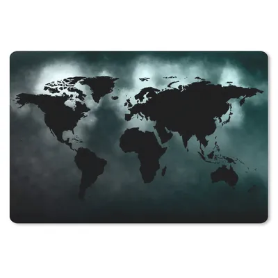 Produktbild von MuchoWow® Mauspad Mousepad Weltkarte - Schwarz und weiß 27x18 cm - Mousepads - Maus Mat - Pad - Mausunterlage - Büroartikel - Desk Matten