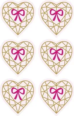 Image de Autocollant 3D 4 cm - Cœur diamant sur fond rose