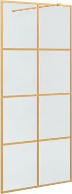 Produktbild von vidaXL Walk-in Duschwand Gold 90 x 195 cm Gehärtetes Glas