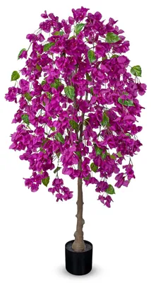 Obrázok produktu pre Solidchoice - Umelý strom bougainvillea, výška 150 cm - Dekoratívna izbová rastlina do kvetináča, vhodná do domácnosti