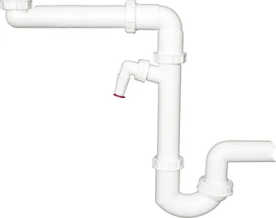 Produktbild von Raumspar-Siphon HL126SR  DN40x6/4" + DN50 mit Kugelgelenk, Waschgeräte-Anschluss