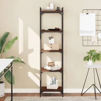Productafbeelding van Maison Exclusive - Boekenkast met 5 planken, bruin, eikenlook, 40x30x154 cm, houtvezel