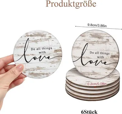 Productafbeelding van 6 stuks vintage onderzetters glazen onderzetters kurk design voor tafel
