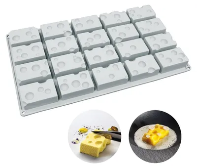 Image de Moule en silicone pour mousse au chocolat, forme 3D, idéal pour la pâtisserie, le chocolat, le savon ou les bougies, avec 20 cavités, résistant à la chaleur de -40°C à 230°C