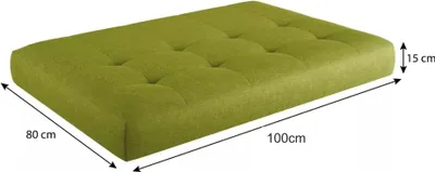 Zdjęcie produktu dla Poduszka Lermowood „Verona” do mebli z palet, 100 x 80 cm, zielona – wygodna, trwała i stylowa | Do użytku wewnątrz i na zewnątrz | Różne rozmiary i kolory |