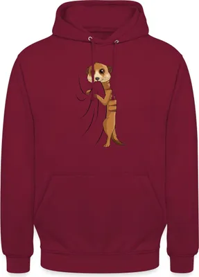 Produktbild von Spreadshirt Süßes Erdmännchen Geschenkidee Uni Hoodie, L, Bordeaux