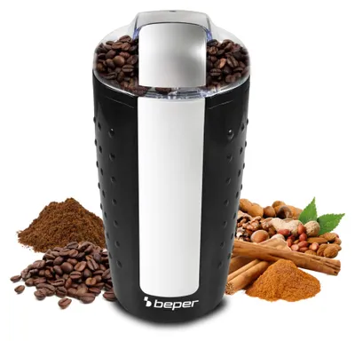 Productafbeelding van Beper BP.581, koffiemolen met slagmes, 100 gram, zwart, ABS kunststof, roestvrij staal, 250 W, 220-240 V