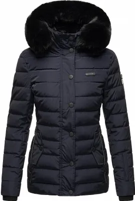 Produktbild von Navahoo Damen Winter Jacke Stepp Winterjacke Kunstfell Gefüttert Kapuze Milianaa Navy Gr. 36- S