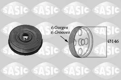 Produktbild von SASIC 2154013 Riemenscheibe Kurbelwelle für OPEL Vivaro A Kastenwagen (X83) 146mm