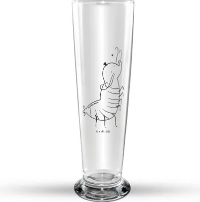 Produktbild von Mr. & Mrs. Panda Bierglas Garnele Franzose - Transparent - Geschenk, Bierbecher, Glasbecher, Französisch, Trinkglas, Bier Glas, Krabbe, Meer, Glasbierglas