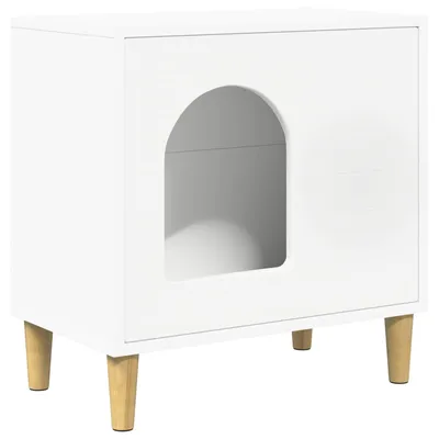 Obrázok produktu pre vidaXL Domček pre mačky Biely 51 x 30 x 52 cm Materiál na báze dreva