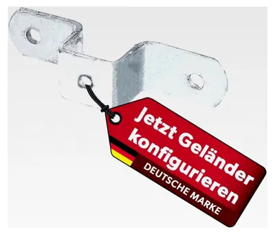Produktbild von Befestigungslasche für Universalpfosten 30 x 30 mm aus feuerverzinktem Stahl zur Montage von Geländerpfosten