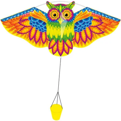 Produktbild von Kinderdrachen HQ Flashy Owl Kite 102197 Grün 113 x 50 cm