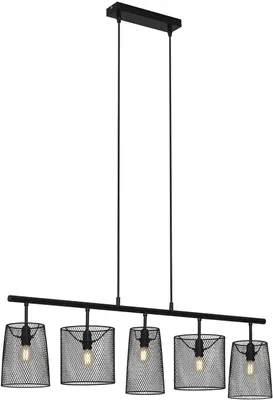 Zdjęcie produktu dla Lampa wisząca Lampa wisząca Klosze metalowe czarne 5x E14 40W IP20 Briloner