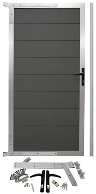 Produktbild von WPC Alu Zauntür Tür Gartentür Gartentor Anthrazit (beidseitig) 90 X 183 cm