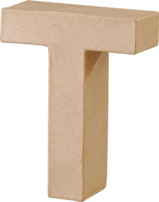 Produktbild von Pappmaché Buchstabe "T" ca. 17,5 cm hoch, 5,5 cm dick