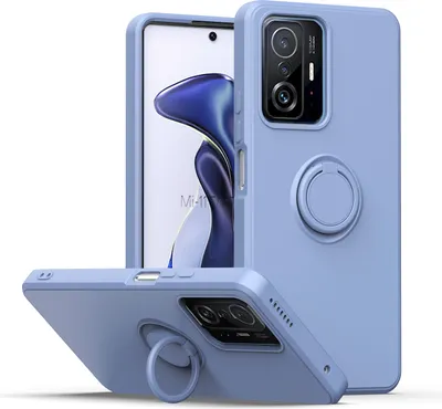 Produktbild von Xiaomi 11T Pro Handyhülle, Ring Halter Ständer Kratzfeste Weiche Silikon schutzhülle für Xiaomi 11T / Xiaomi 11T Pro Violett