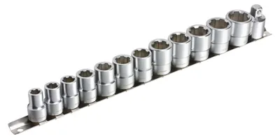 Immagine prodotto di Set bussole per rimozione viti e bulloni danneggiati, 3/8'' ,in acciaio Cr-V,8–19 mm Quatros