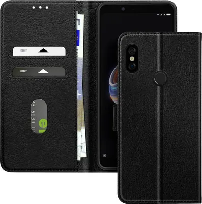 Zdjęcie produktu dla Avizar, skórzane etui z funkcją podstawki Xiaomi Redmi Note 5, czarne