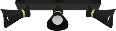 Produktbild von Deckenspot verstellbar in Schwarz Gold E14 3-flammig länglich Modern Deckenstrahler
