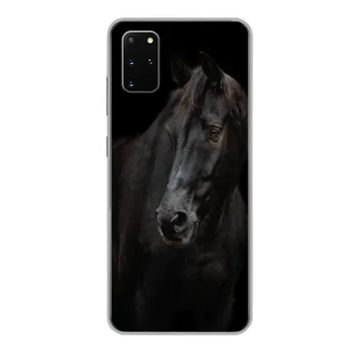 Produktbild von MuchoWow® Handyhülle Schutzhülle Hülle für Samsung Galaxy S20 Plus Pferd - Leicht - Schwarz Silikon Softcase Handy Hülle - Hartschale