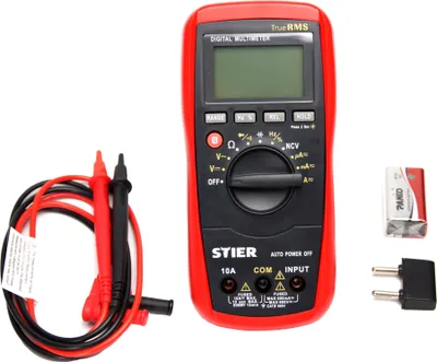 Produktbild von STIER Digital-Multimeter 4V - 600 V AC / 0,400mV - 600 V DC CAT IV 600V, multitester für Widerstände, Kapazitäten, Temperaturen, Dioden Test und Durchgangsprüfung
