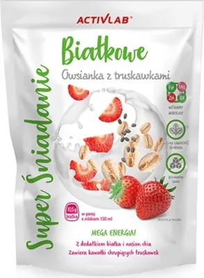 Immagine prodotto di $ Colazione superproteica, fiocchi d'avena con fragole, 300g