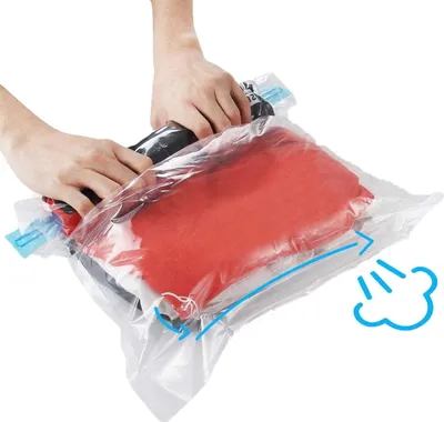 Produktbild von 9er-Pack platzsparende Reisebeutel (3 x S, 3 x L, 3 x L), wiederverwendbare Vakuum-Reise-Aufbewahrungstasche,keine Notwendigkeit für Vakuummaschine