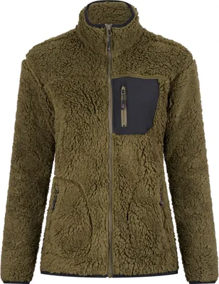 Produktbild von il Lago Sie Faserpelzjacke Alva Damen (Oliv/Schwarz) Größe XL