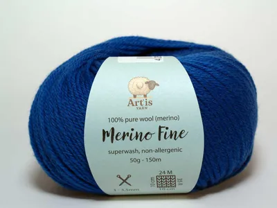 Immagine prodotto di Merino Fine Art'is Yarn 100% Pura Lana | Superwash & Anallergica (50g/150m) (3 blu brillante)