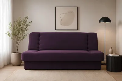 Produktbild von MOEBLO Schlafsofa CYPRUS – Sofa Kippsofa Klappsofa Click-Clack Couch für Wohnzimmer Federkern Sofagarnitur Polstersofa mit Bettkasten und Schlaffunktion (BxHxT): 192x85x92 cm (Violett- RINO 22)