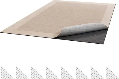 Produktbild von SucceBuy Teppichunterlage, Antirutschmatte 2438,4 x 3048 x 3 mm, Zuschneidbarer Teppichstopper aus Polyester & TPR mit Gummibeschichtung, Rutschfest & Wasserabweisend, Vielseitig für Böden, Schubladen & Kofferraum