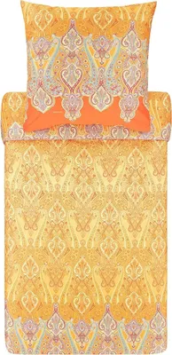 Produktbild von Bassetti Mako-Satin Bettwäsche-Garnitur Ragusa Farbe GOLD Y1 Größe 200x200+2x80x80