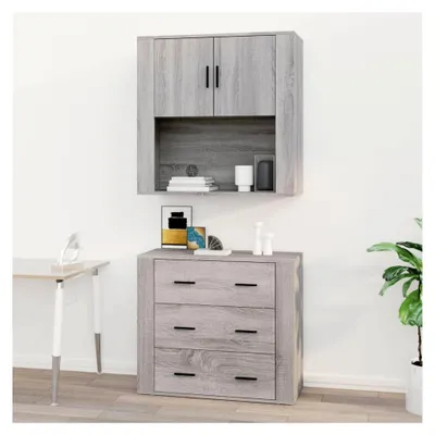 Produktbild von Hängeschrank Grau Sonoma 80 x 33 x 80 cm