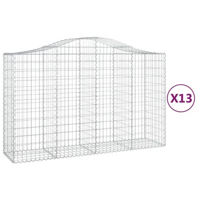 Produktbild von vidaXL Gabionen mit Hochbogen 13Stk. 200x50x120/140cm Verzinktes Eisen