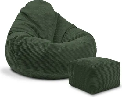 Produktbild von Dreamroots, Sitzsack, Bean Bag 90x90x100 cm , mit Fußstütze und Bezug, Forest Symphony