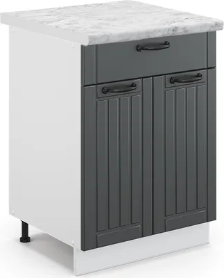 Zdjęcie produktu dla Szafka dolna do kuchni Vicco Fame-Line Antracytowy domek wiejski 60 cm z szufladą, BP Marmur, Model 46962