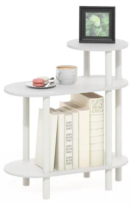 Produktbild von Furinno Turn-N-Tube Ovaler Sofa-Beistelltisch mit 3 Ebenen und offenen Ablagen,
