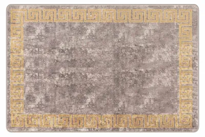 Produktbild von vidaXL Teppichläufer MARSA Grau 100 x 150 cm Polyester und PVC
