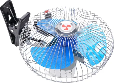 Immagine prodotto di Ventilatore oscillante da 20,3 cm con spina per accendisigari, silenzioso, 2 velocità, raffreddamento a corrente continua con clip per SUV, camper, camion, escavatori, DC 12 V