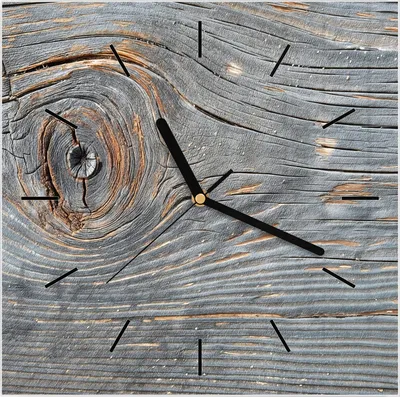 Produktbild von Wanduhr aus Glas mit Motiv Holzstruktur Vintage- 30 x 30 cm - inkl. Aufhängesystem