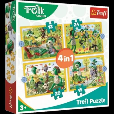 Zdjęcie produktu dla Puzzle 12, 15, 20, 24 elementów. Rodzina Treflików. Wspólne zabawy Treflików