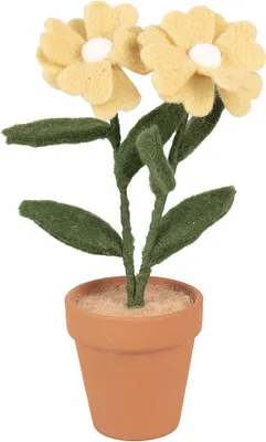 Obrázek produktu pro Clayre & Eef Dekorace Flower 8x8x26 cm Žlutá textilie