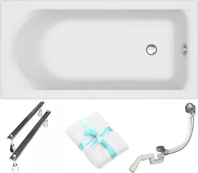 Produktbild von Cersanit | Badewanne - Rechteckige Badewanne City - 150 x 75 Cm - Mit Siphon Und Füßen - Ergonomisches Design - Einbauwanne - Weiß
