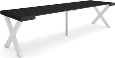Produktbild von Ausziehbarertisch, 302x90x73cm, Für 14 Gäste, Massivholz Beine, Schwarz