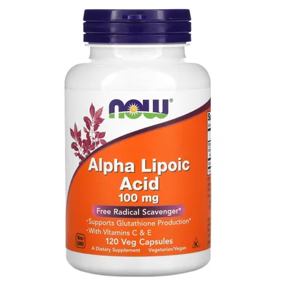 Produktbild von NOW Foods - Alpha-Liponsäure mit Vitaminen C & E, 100 mg, 120 vkaps