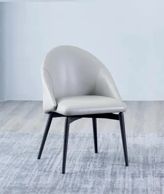 Produktbild von Weißer Esszimmer Kunstlederstuhl Luxus Einsitzer Holz Polster Stühle