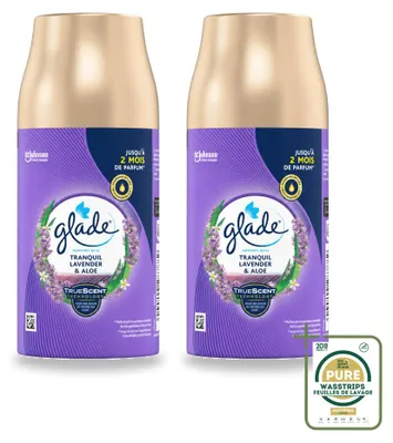 Obrázok produktu pre 2 ks náplne do automatického osviežovača vzduchu Glade – vôňa pokojnej levandule a aloe – 269 g – balenie s 2 kusmi