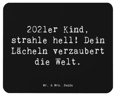 Produktbild von Mr. & Mrs. Panda Mauspad Spruch 2021 Geburtstag - Schwarz - Geschenk, Happy Birthday, mousematte, Glückwunsch, Geburtstagsgeschenk, Mouse Pad, pc mausunterlage, Geburt