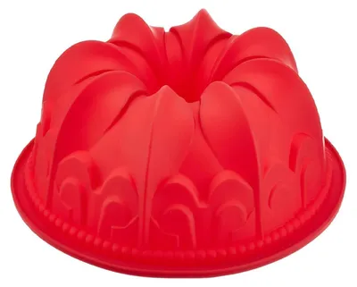 Produktbild von Gugelhupf Backform aus Silikon (D1, Rot) Silikonbackform Blume Backform, Gugelhupfform, Kuchenform aus Silikon, Form, Silikonform